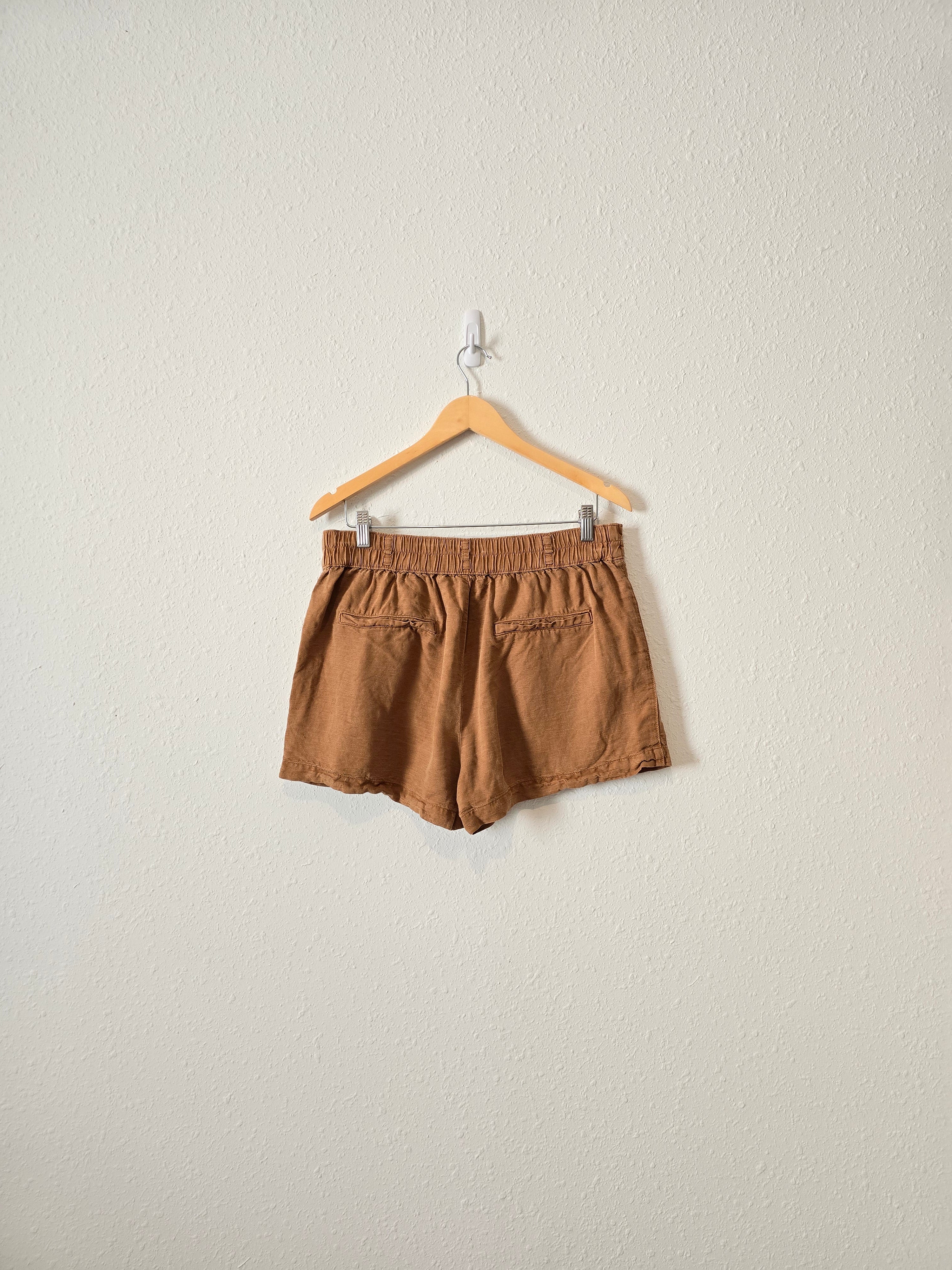 Brown Linen Blend Shorts (L)