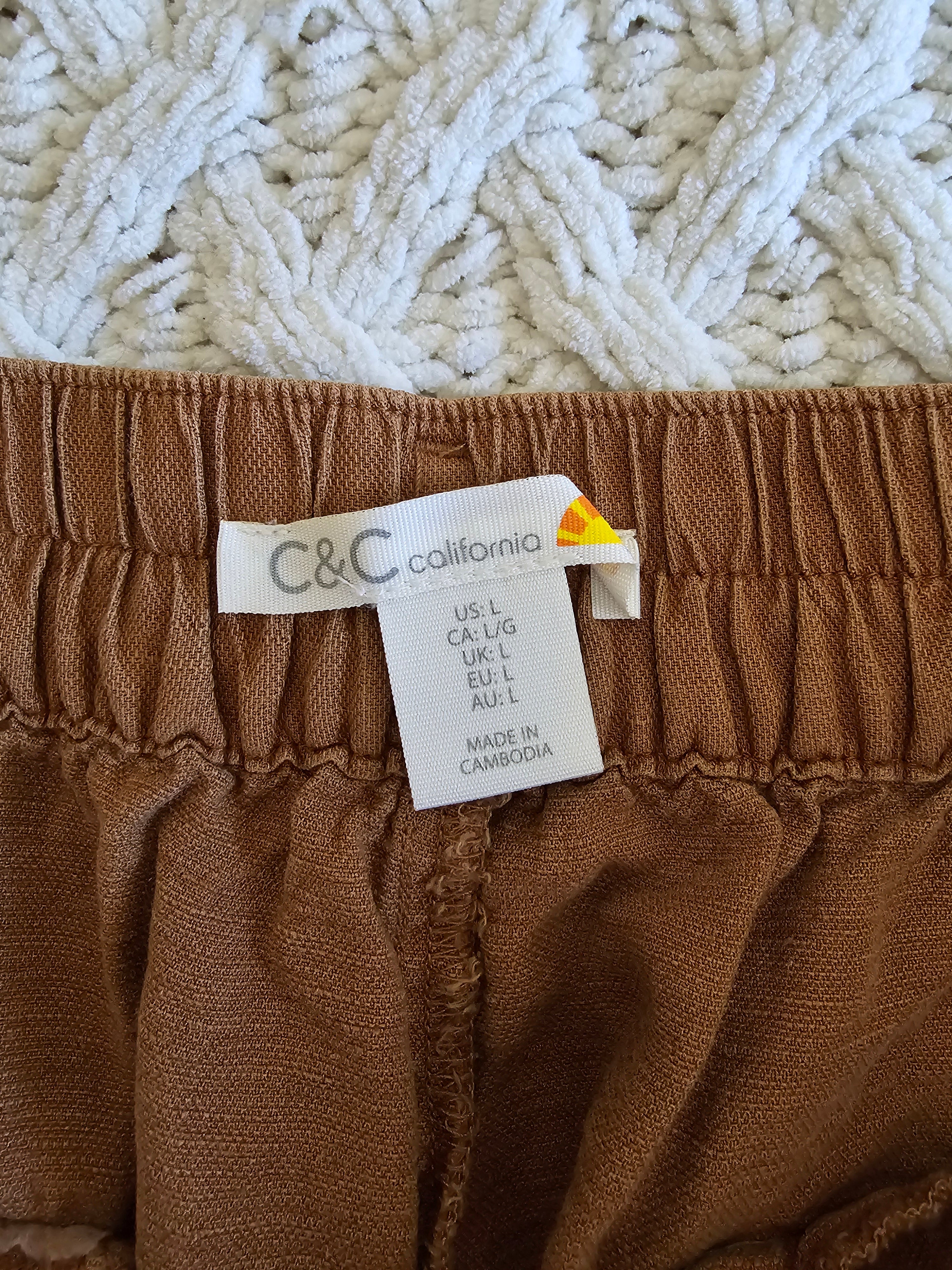 Brown Linen Blend Shorts (L)