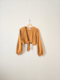 Urban Orange Tie Front Top (L)