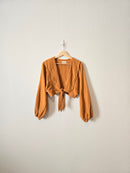 Urban Orange Tie Front Top (L)