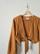 Urban Orange Tie Front Top (L)