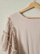 Striped Ruffle Sleeve Top (L)