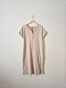 Oat Henley Midi Dress (M)