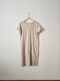 Oat Henley Midi Dress (M)