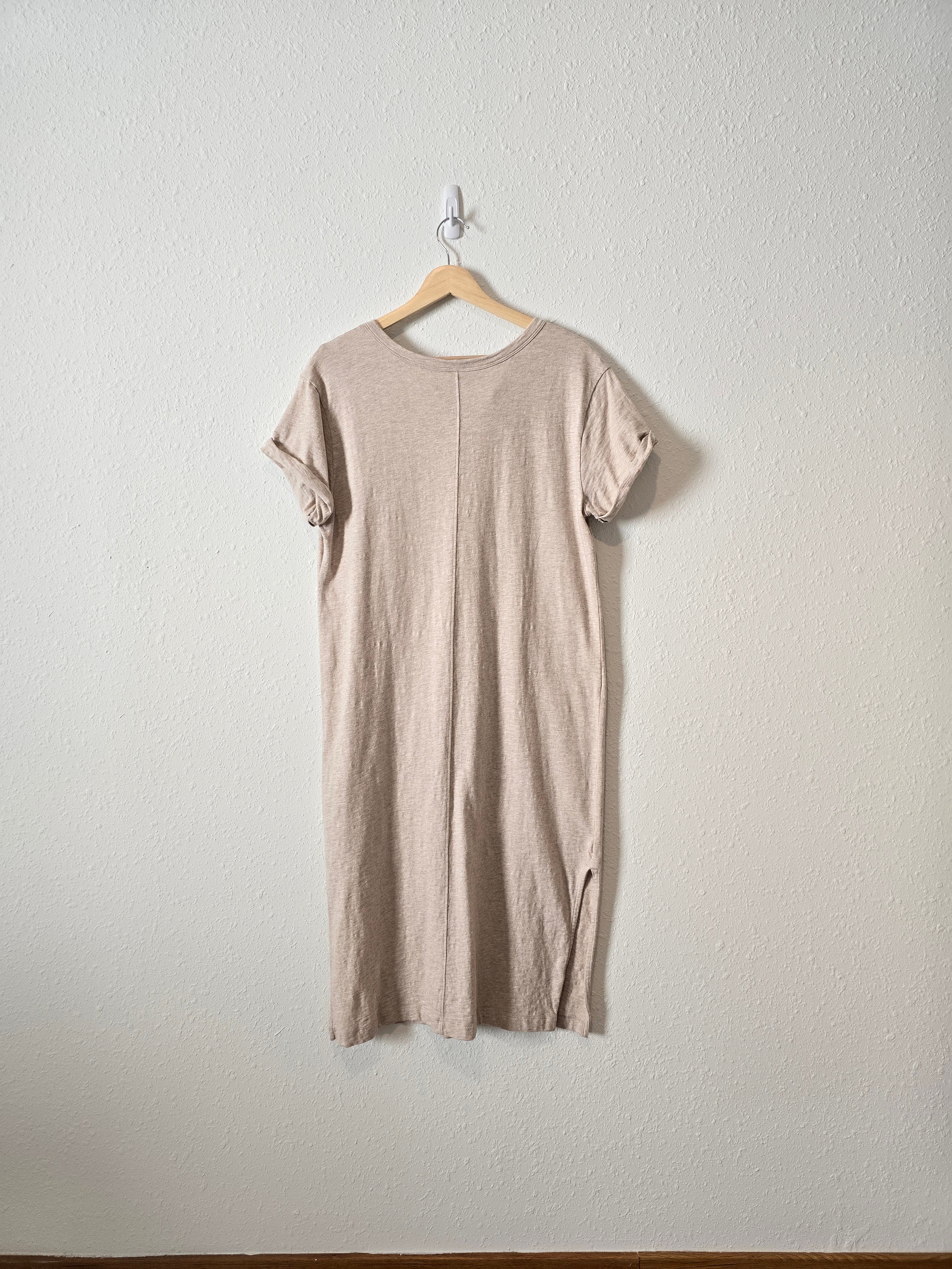 Oat Henley Midi Dress (M)