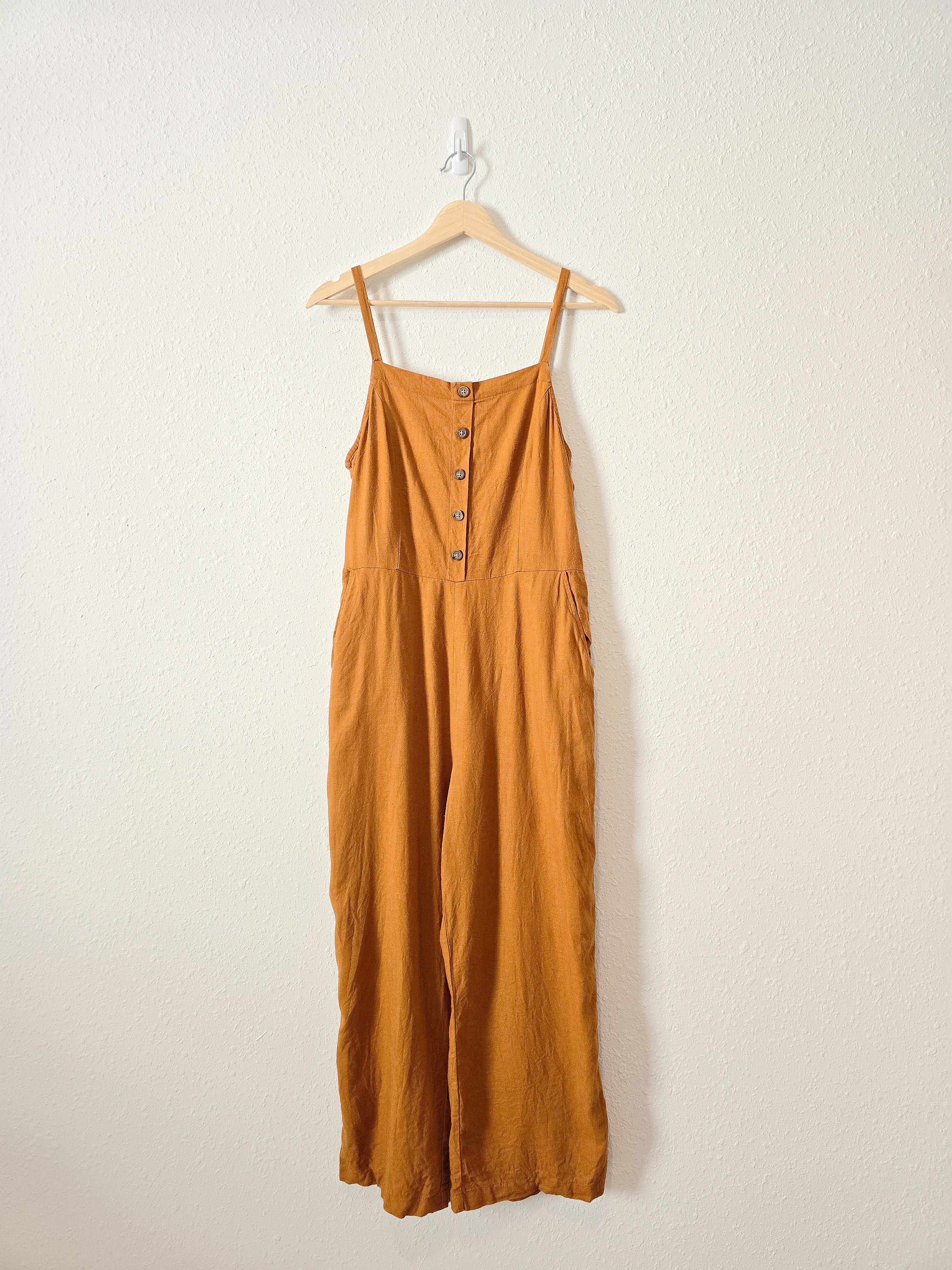 Burnt Orange Linen Jumpsuit (M)