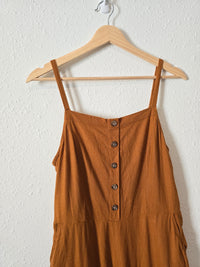 Burnt Orange Linen Jumpsuit (M)