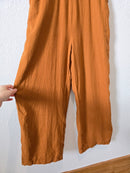 Burnt Orange Linen Jumpsuit (M)