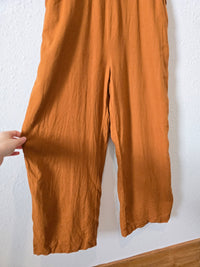 Burnt Orange Linen Jumpsuit (M)