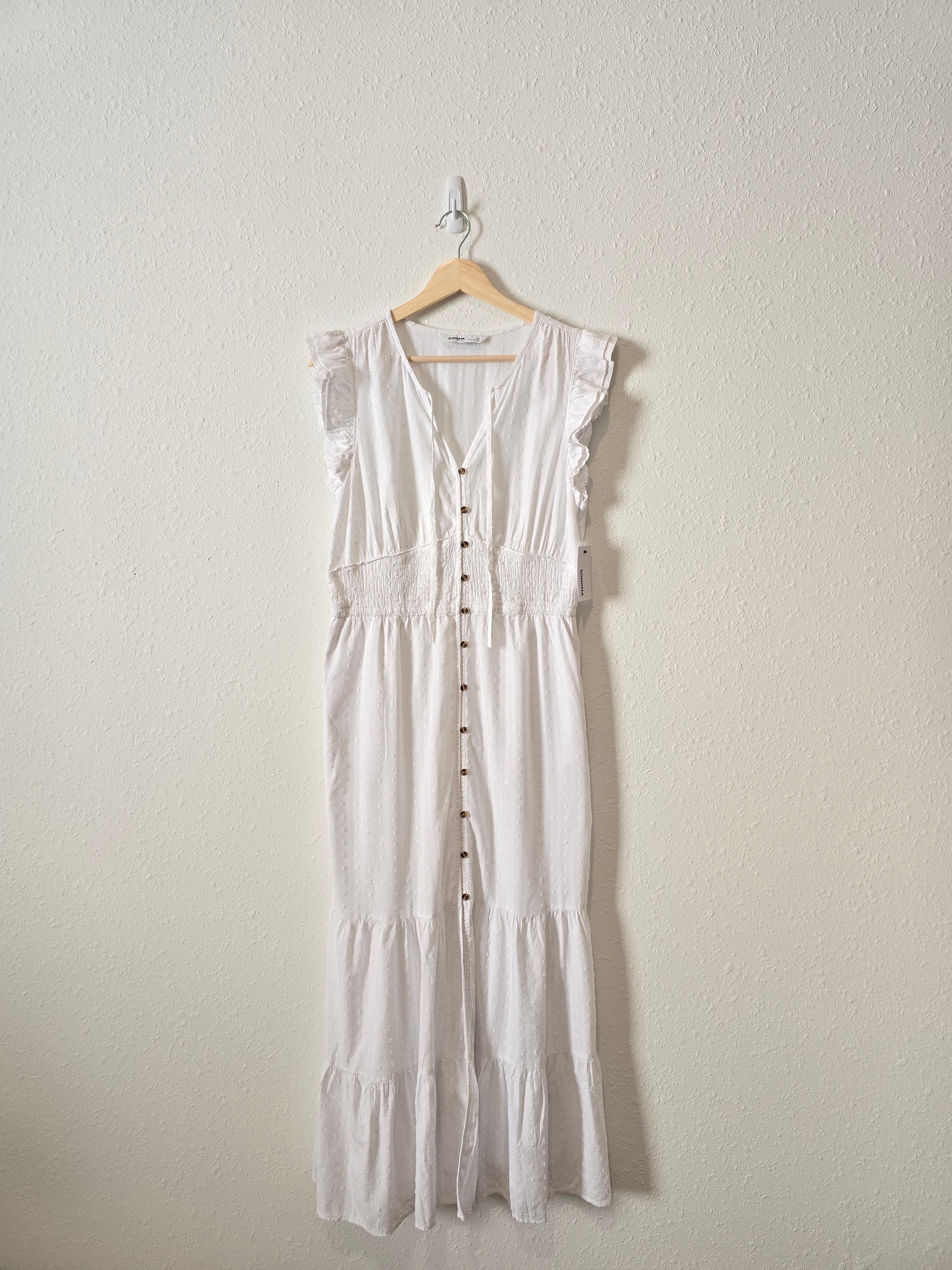 NEW White Textured Maxi Dress (M)