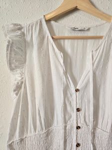 NEW White Textured Maxi Dress (M)
