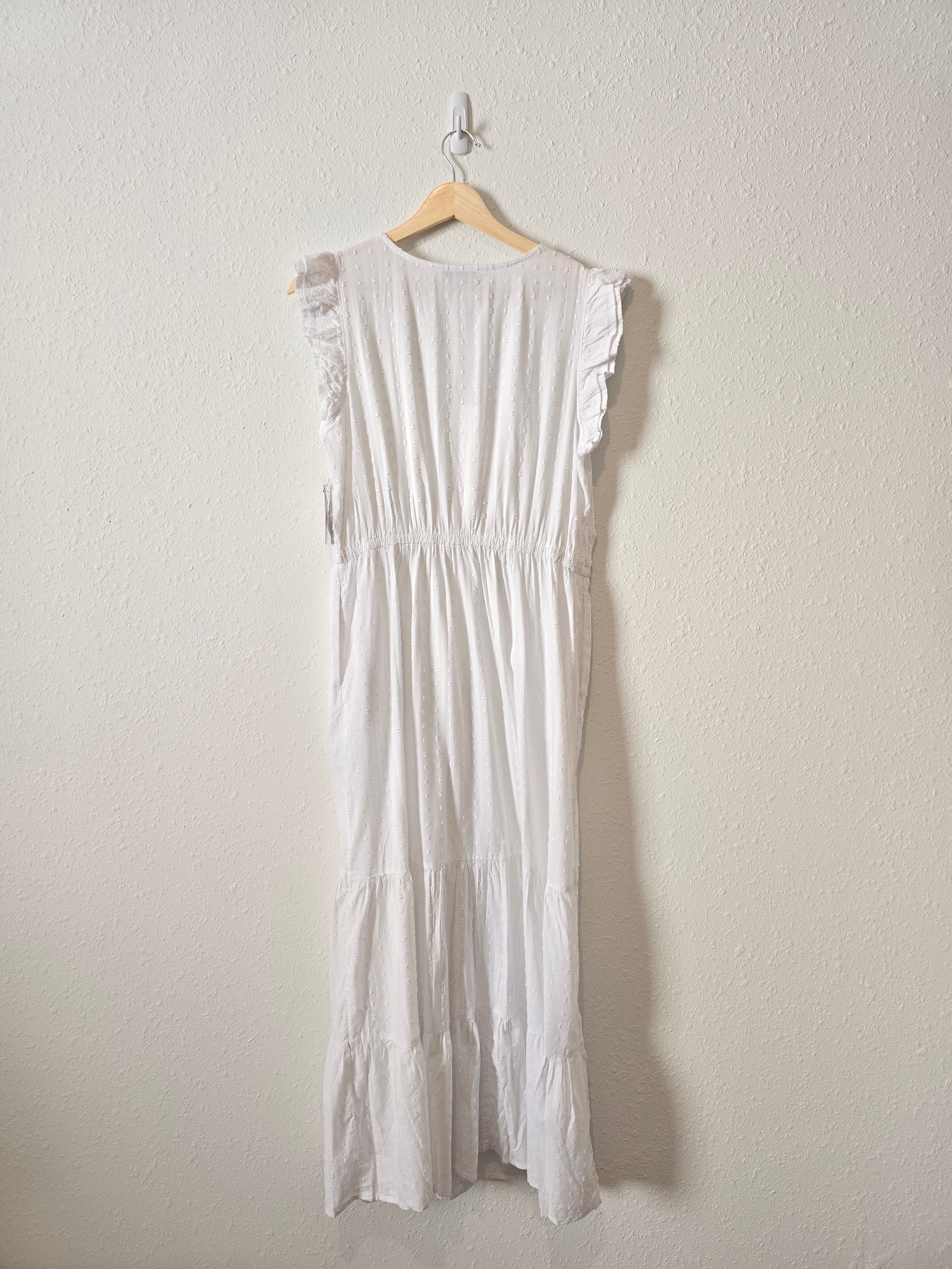 NEW White Textured Maxi Dress (M)