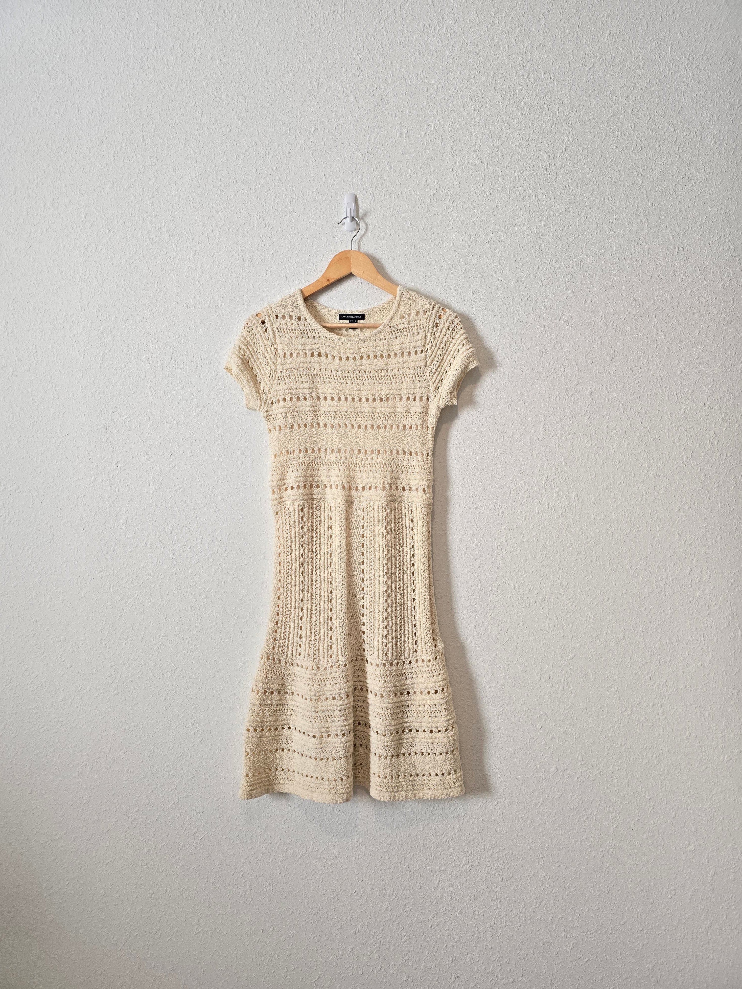 Neutral Crochet Knit Dress (S)