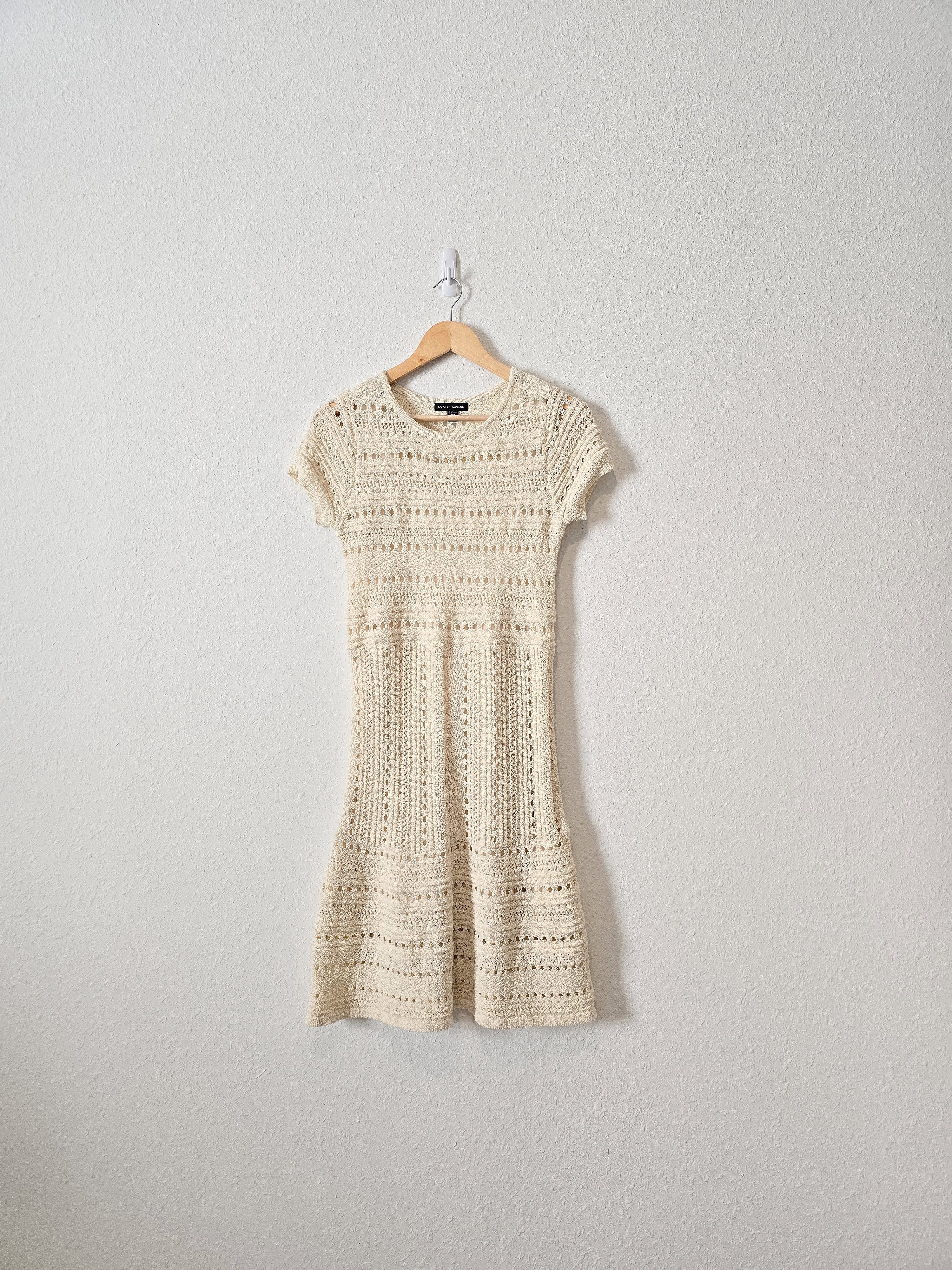 Neutral Crochet Knit Dress (S)