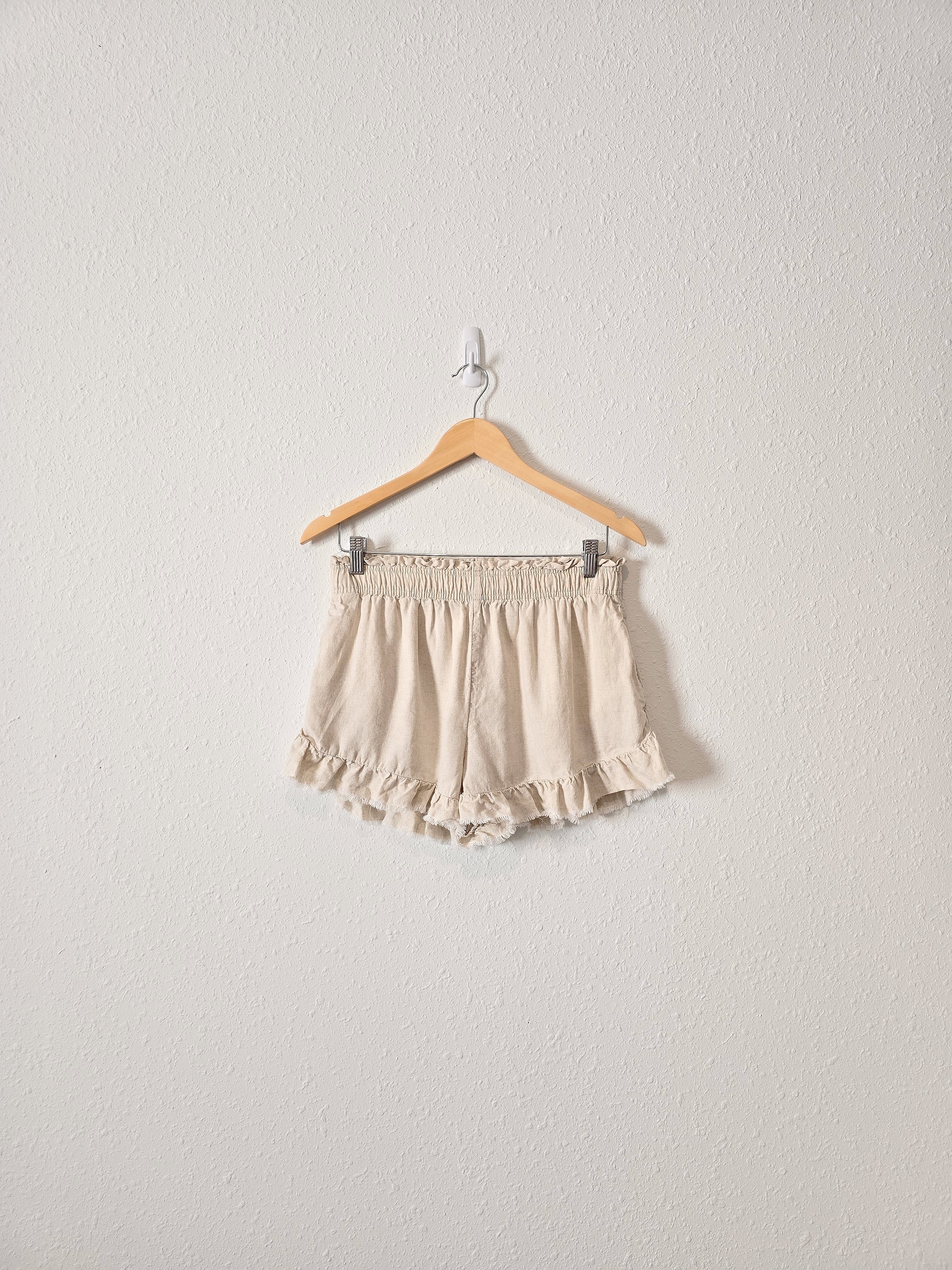 Aerie Ruffle Linen Blend Shorts (M)