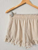 Aerie Ruffle Linen Blend Shorts (M)