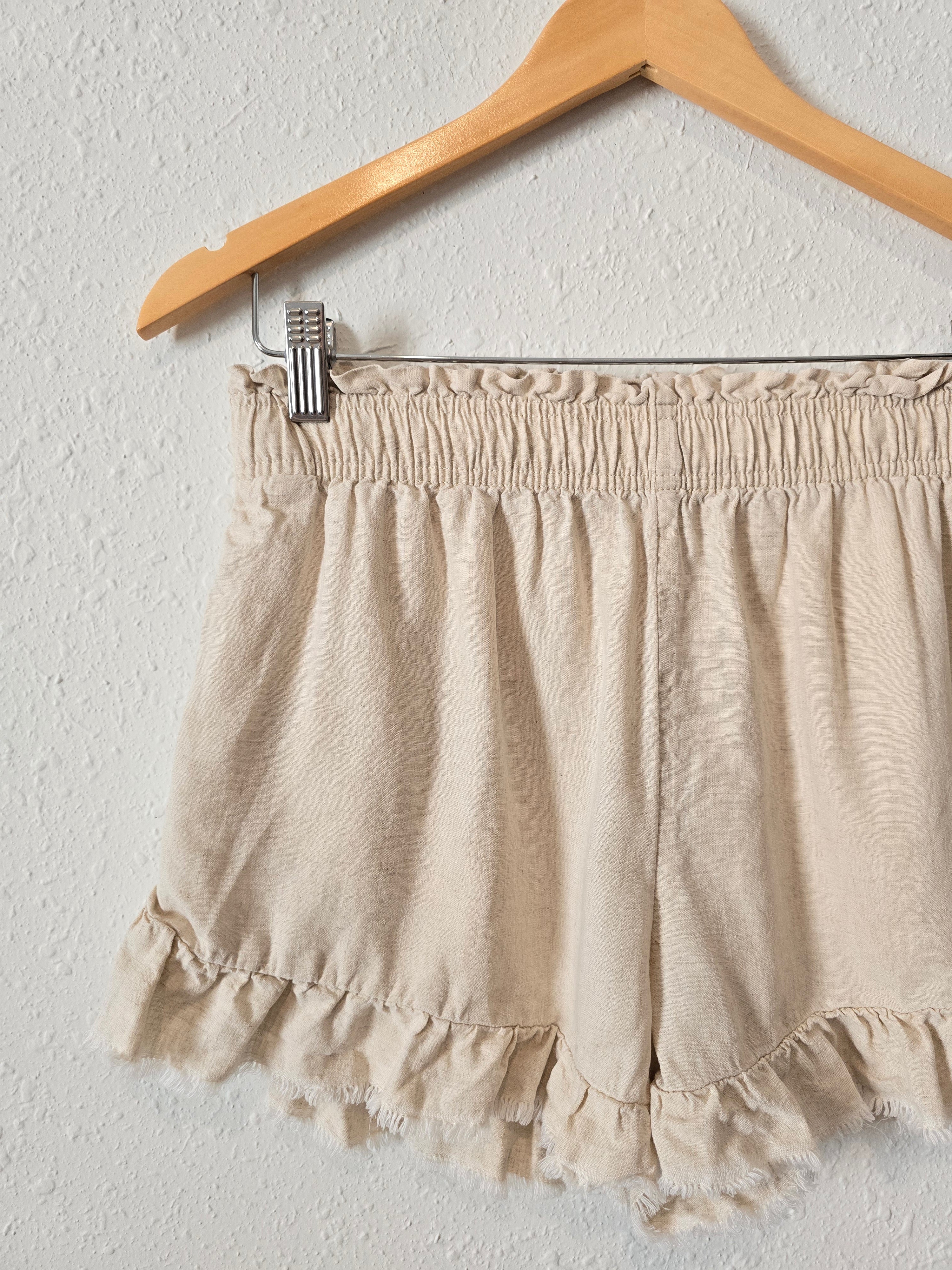 Aerie Ruffle Linen Blend Shorts (M)