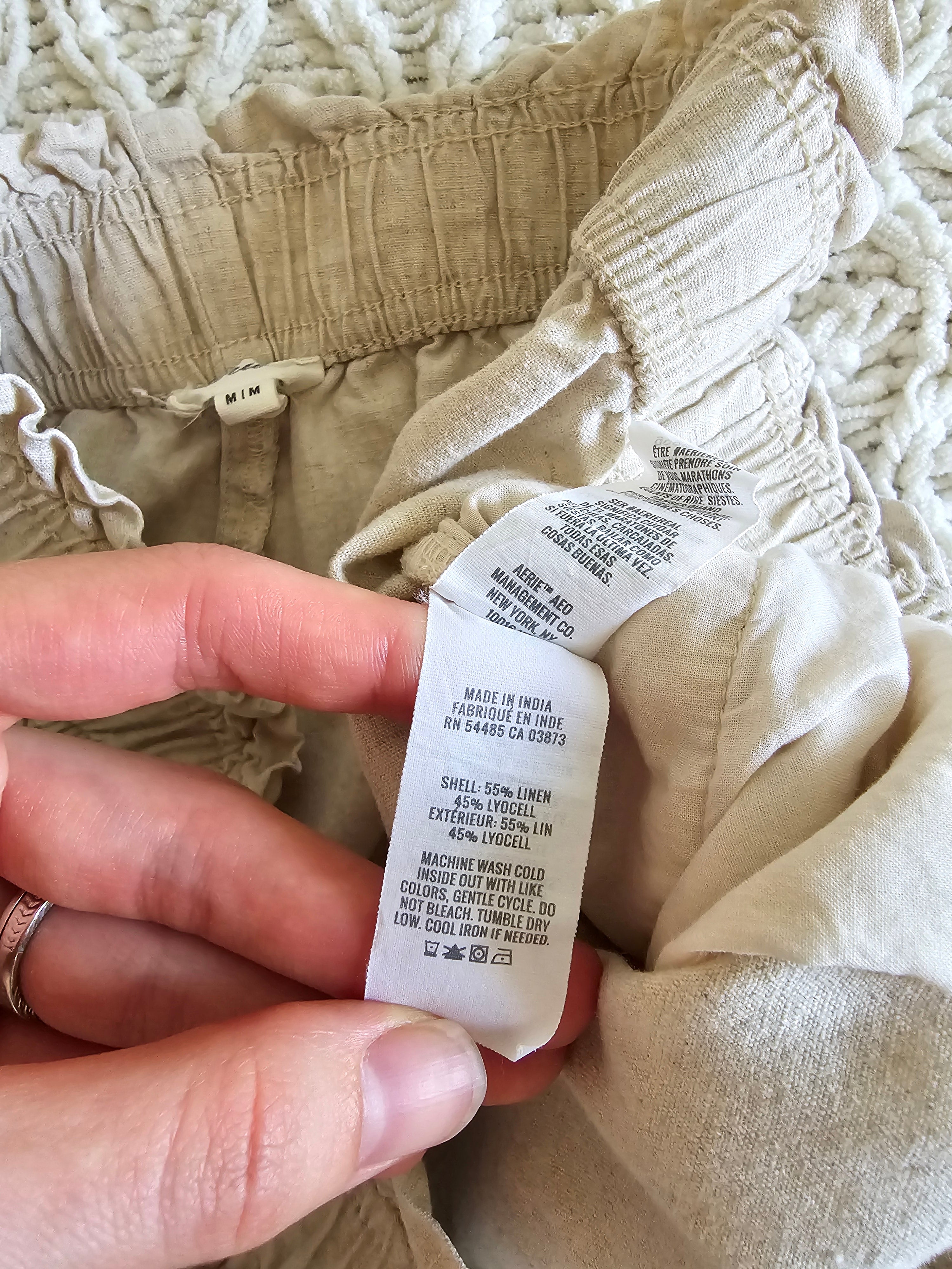 Aerie Ruffle Linen Blend Shorts (M)