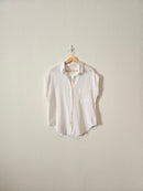 NEW White Gauze Button Up (L)