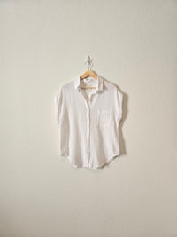 NEW White Gauze Button Up (L)