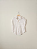 NEW White Gauze Button Up (L)