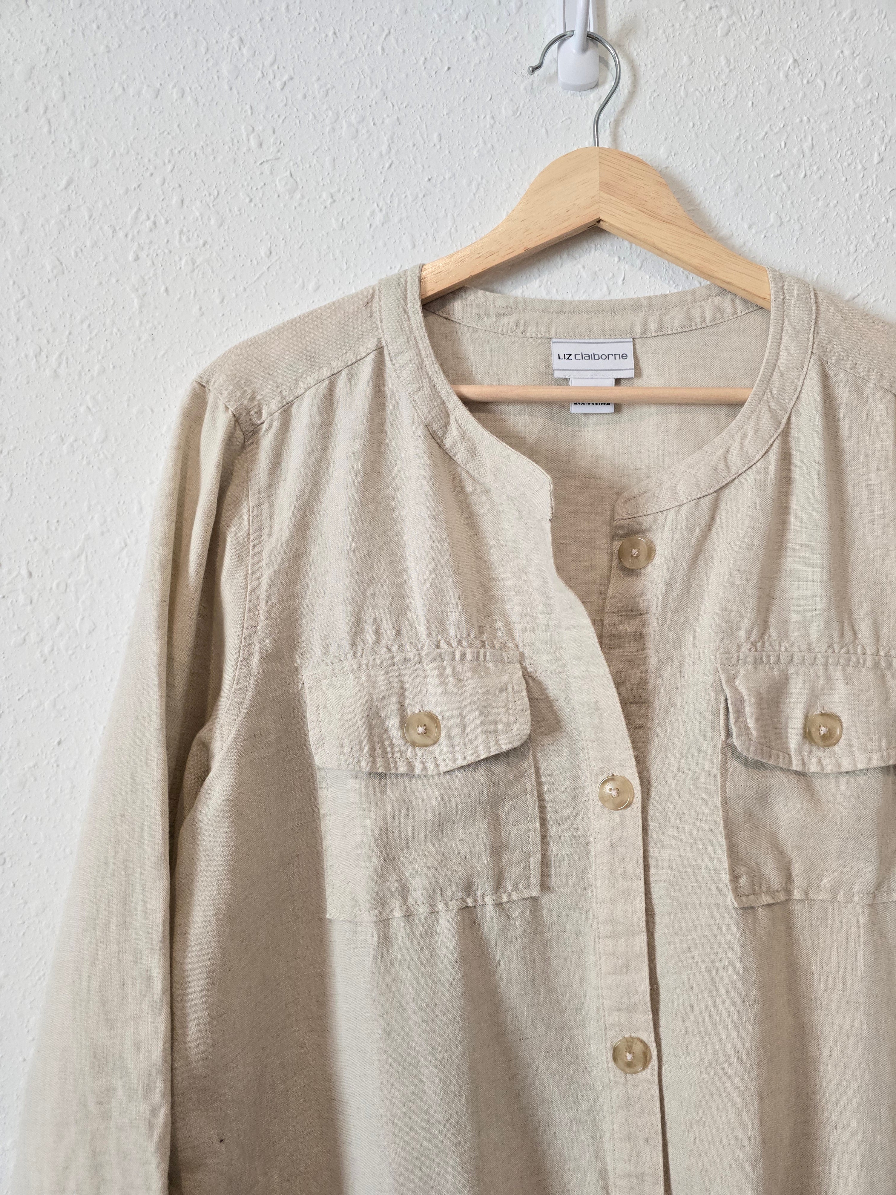 Linen Blend Button Up Jacket (MT)