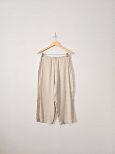 Vintage Oat Linen Crop Pants (2/4P)