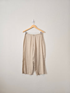 Vintage Oat Linen Crop Pants (2/4P)