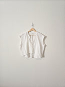 Aerie White Gauze Crop Tee (XS)