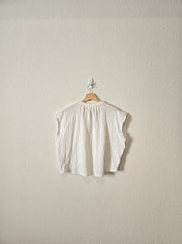 Aerie White Gauze Crop Tee (XS)