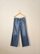 Wide Leg Raw Hem Jeans (10/30)