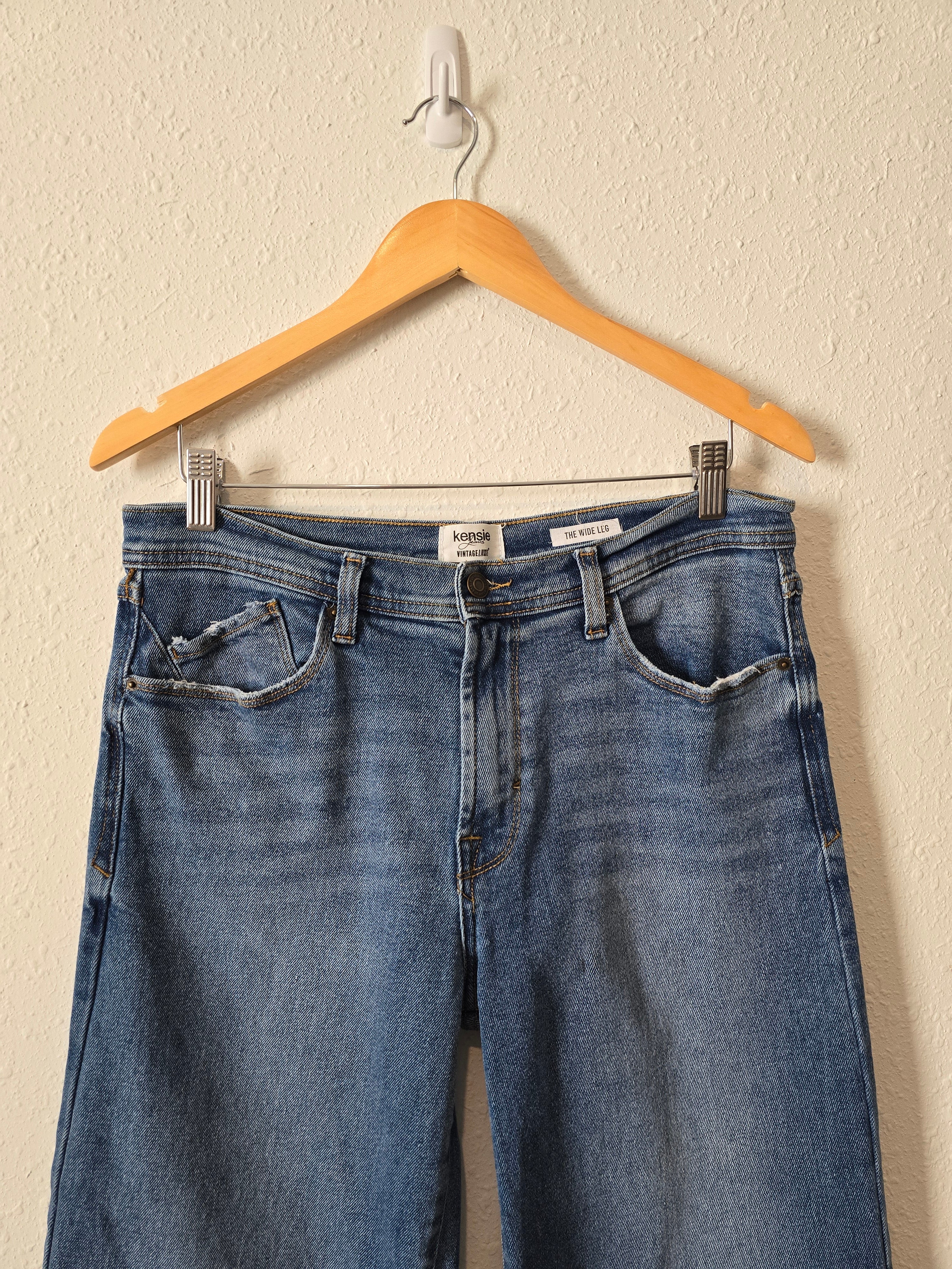 Wide Leg Raw Hem Jeans (10/30)