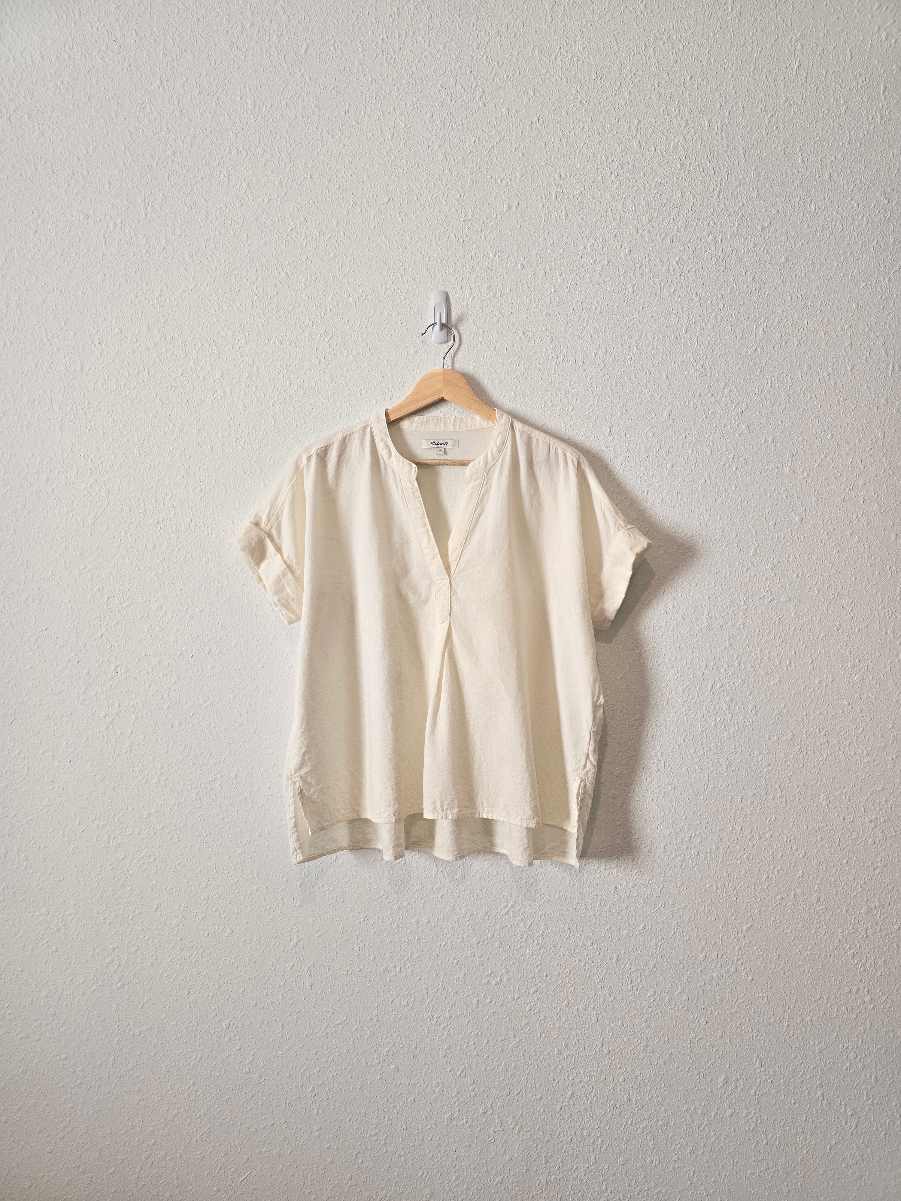 Madewell V Neck Popover Tee (S)