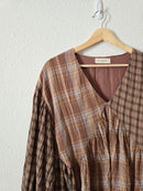 By Together Plaid Puff Sleeve Top (S)