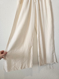 Wide Leg Linen Blend Pants (L)