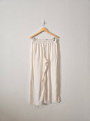 Wide Leg Linen Blend Pants (L)