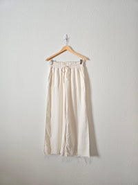 Wide Leg Linen Blend Pants (L)