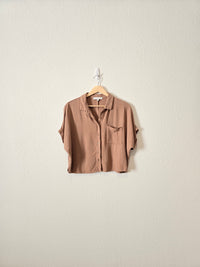 Brown Relaxed Button Up (S)