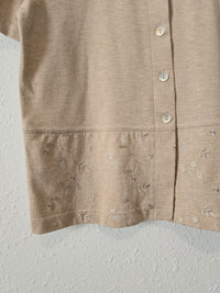 Vintage Embroidered Button Up (M)