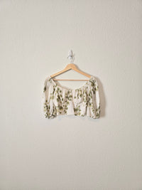 Abercrombie Green Floral Crop Top (S)