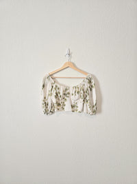 Abercrombie Green Floral Crop Top (S)