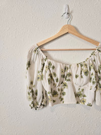 Abercrombie Green Floral Crop Top (S)