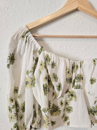 Abercrombie Green Floral Crop Top (S)