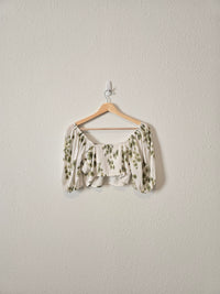 Abercrombie Green Floral Crop Top (S)