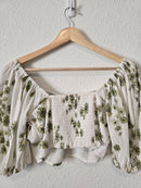 Abercrombie Green Floral Crop Top (S)