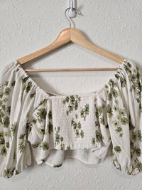 Abercrombie Green Floral Crop Top (S)