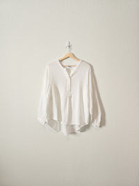 White Gauze Puff Sleeve Top (XL)