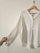 White Gauze Puff Sleeve Top (XL)