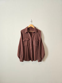 Aerie Brown Waffle Button Up (L)