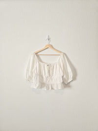 NEW Able White Smocked Top (M)